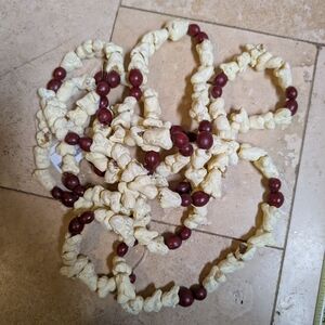 Lot Of 3 Vintage Blowmold Popcorn And‎ Cranberry Garland